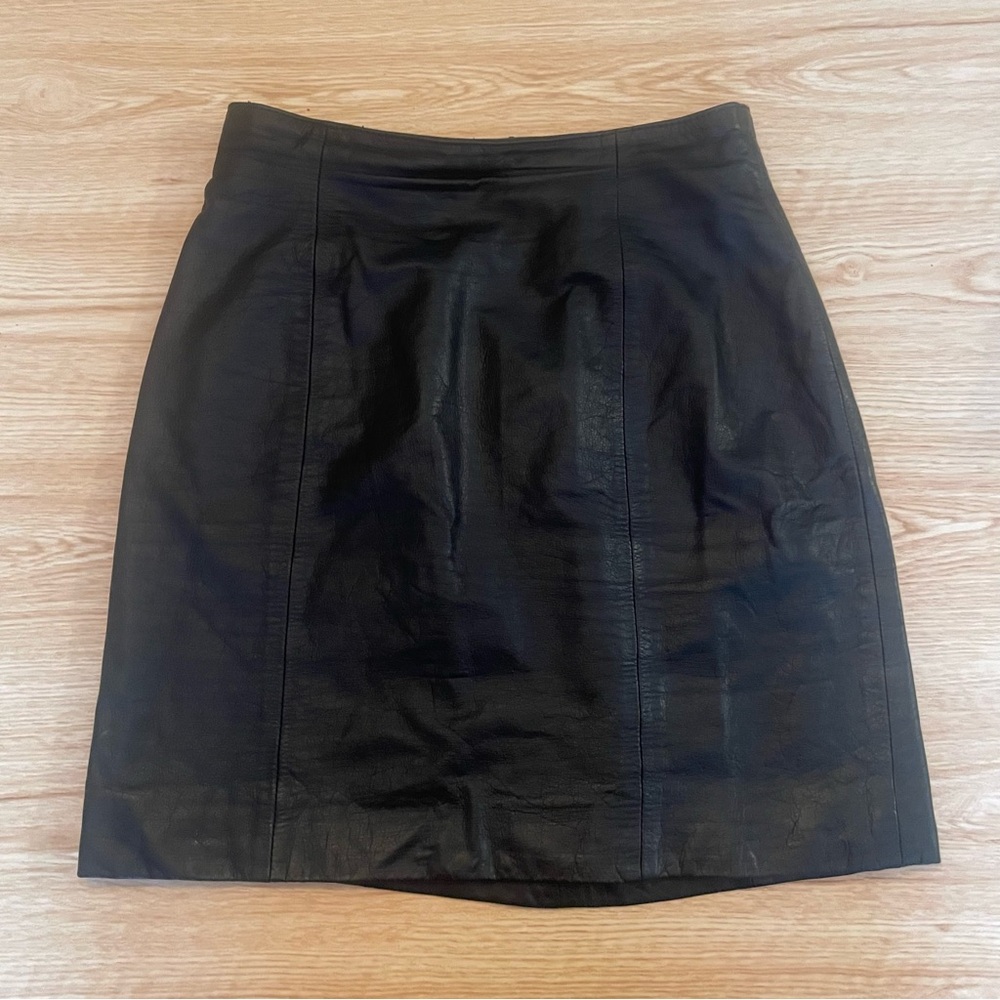 Vintage Women’s Wilson’s Leather Black Leather Skirt High waist Size 6
